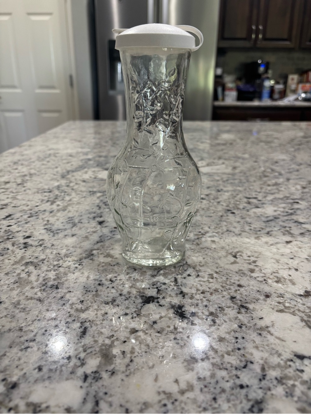 Vintage Good Seasons Salad Dressing Glass Cruet Shaker Bottle White Lid